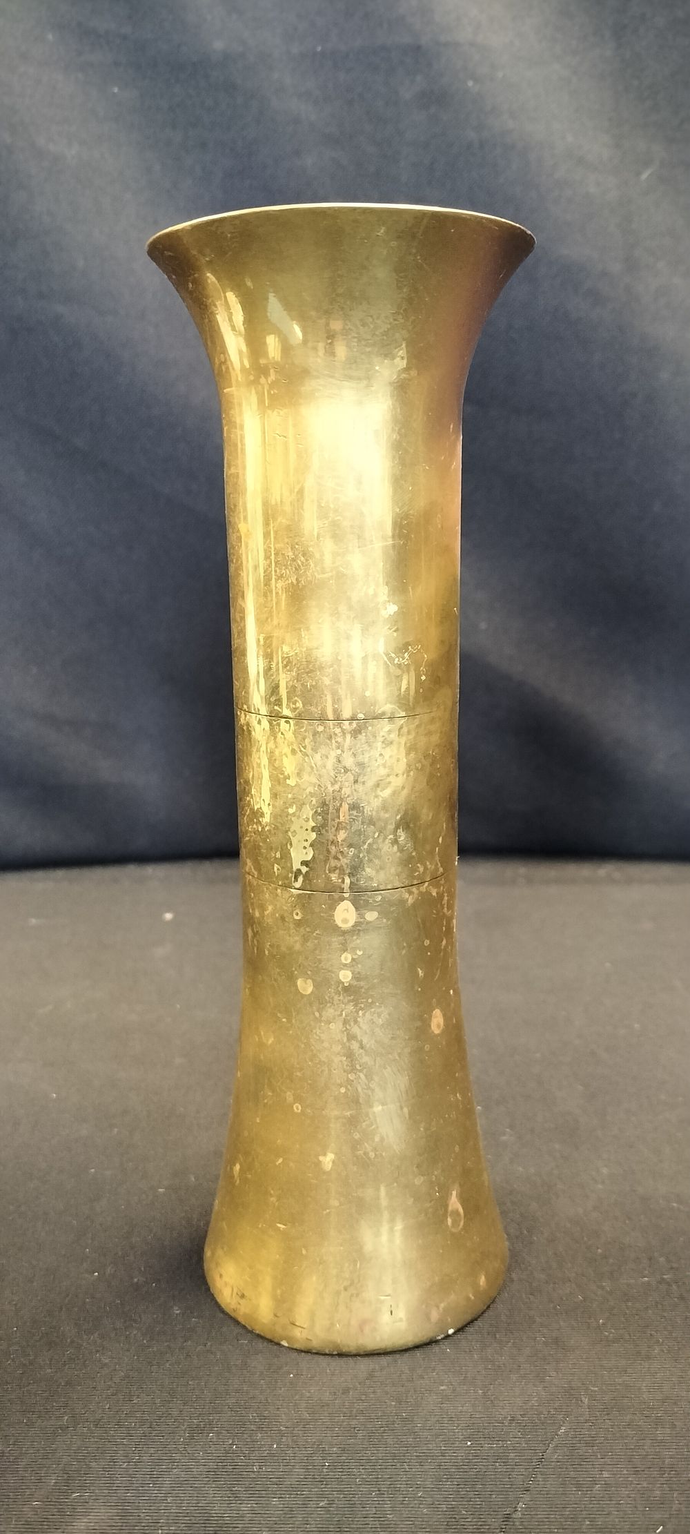 Lot 196: A Brass Vase with Flared Mouth and a Trumpet like Shape