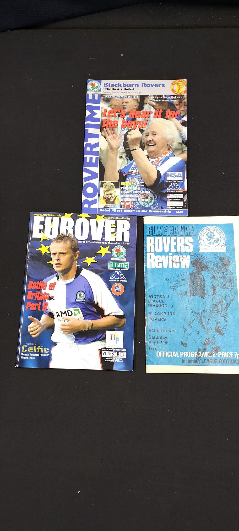Lot 198: Three Blackburn Rovers Programs