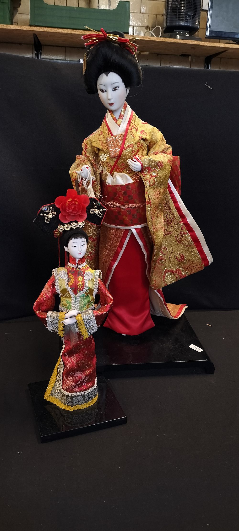 Lot 199: Mariko - The Japanese Bride Fine Bisque Porcelain Doll and a Smaller Figurine Dressed in Traditional Clothing
