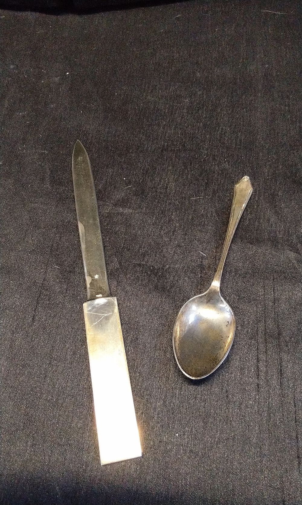 Lot 284: Sterling Silver Letter Opener and Teaspoon