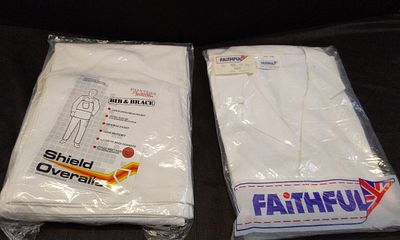 New in Packets. Painters Protection Bib & Brace. Overalls Size 38 Waist and a Faithful White 
