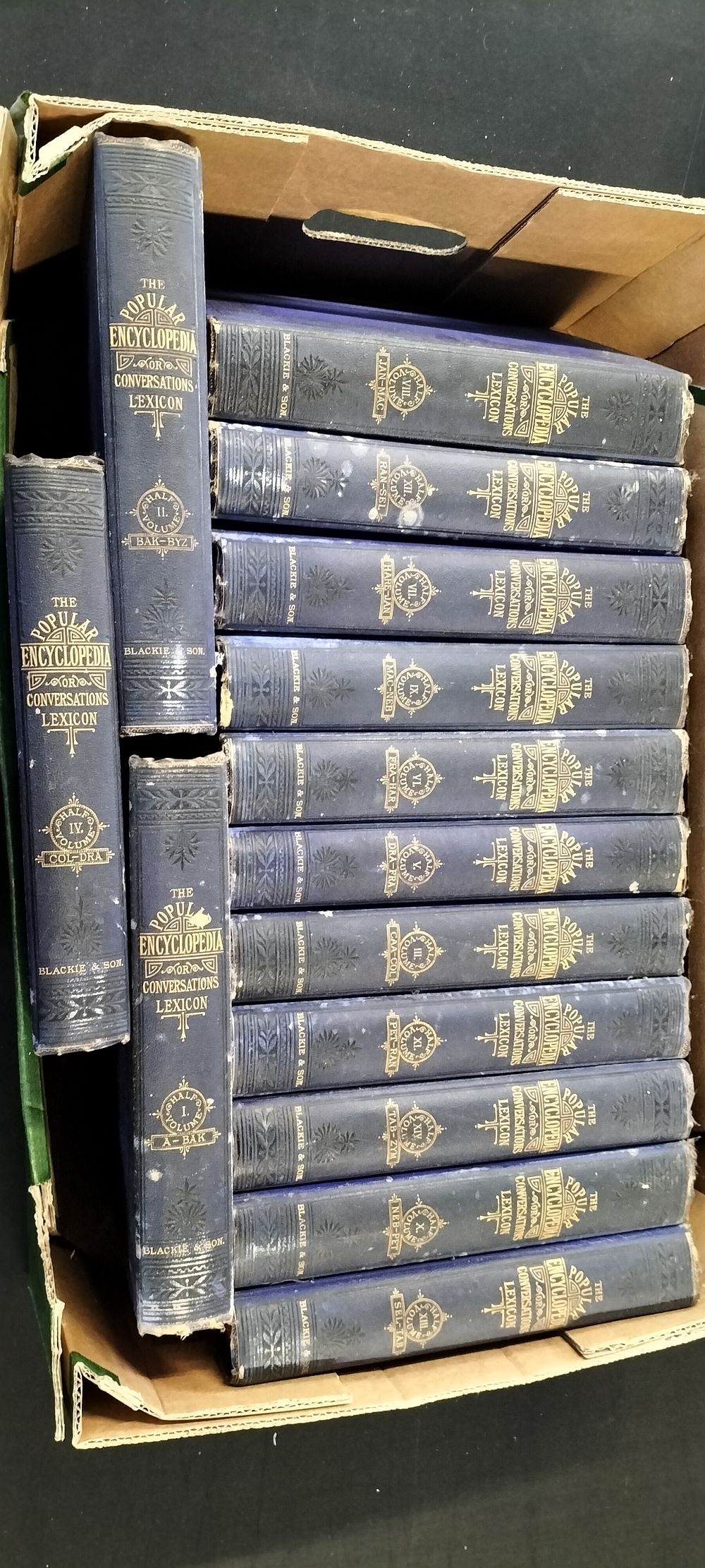 Lot 315: 14 Volume Encyclopaedia Set, 'The Popular Encyclopedia or Conversations Lexicon'