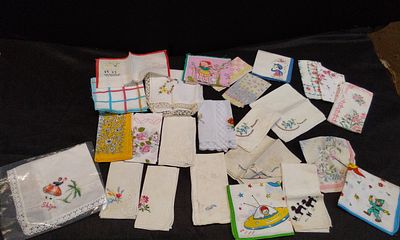 Selection of Various Vintage Handkerchiefs