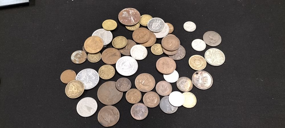 Lot 321: Box of Coins Including Old German, Wire, Jersey and Dutch