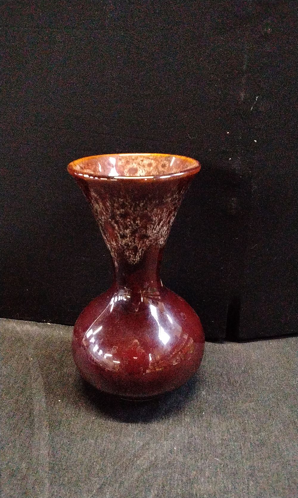 Lot 432: Brown Drip Glaze Bulb Vase