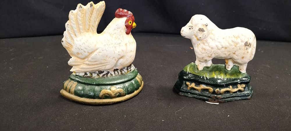 Lot 343: Two Mini Farm House Style Cast Iron Doorstops
