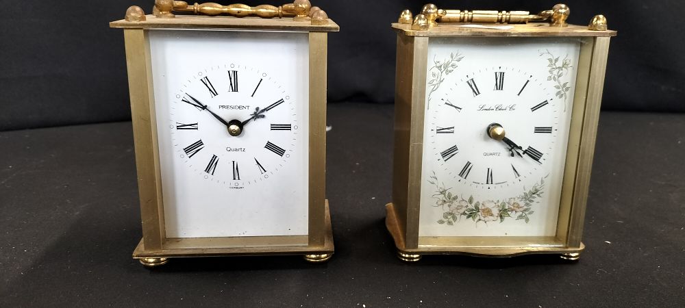 Lot 347: Two Battery Operated Carriage Clocks, One President and One London Clock Co. Both Made in Germany