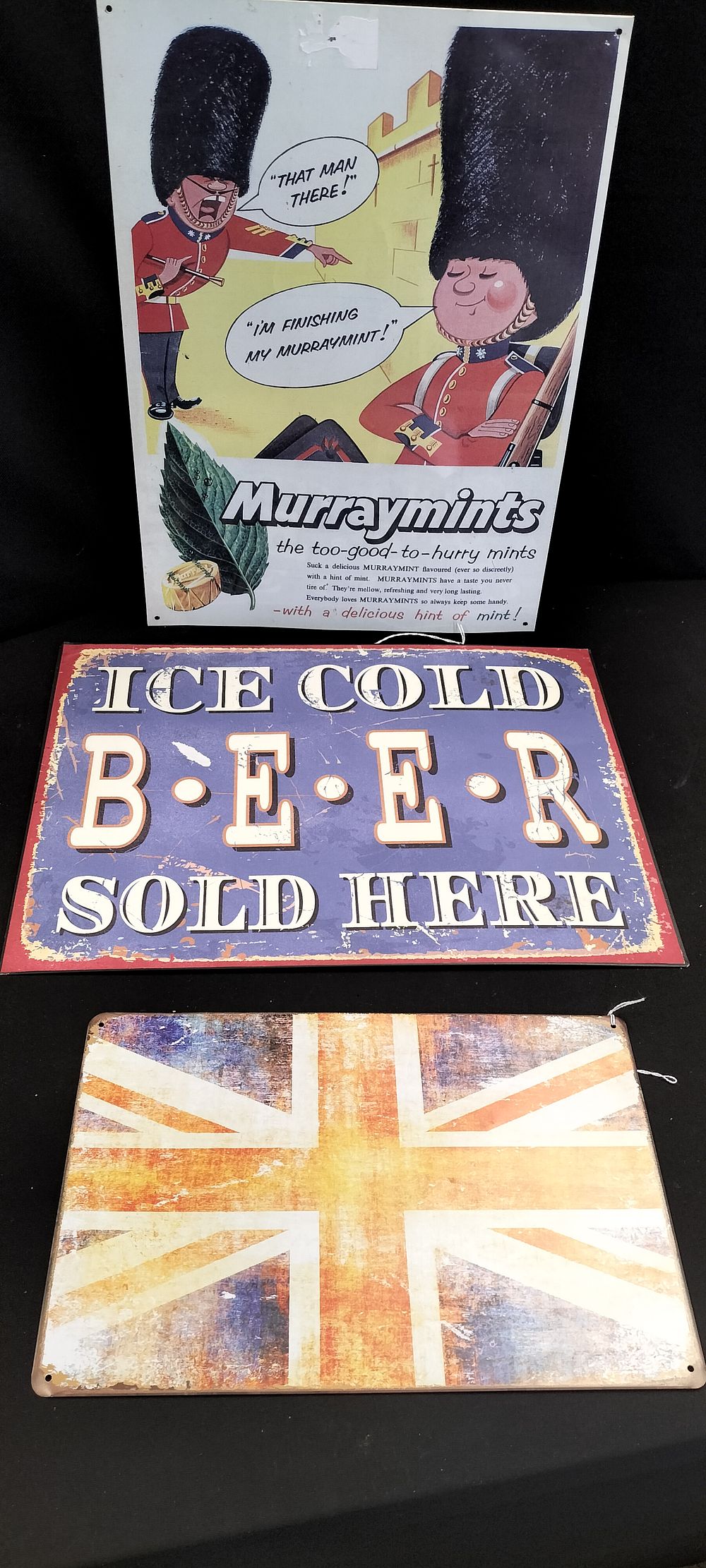 Lot 350: Three Vintage Style Metal Wall Plaques