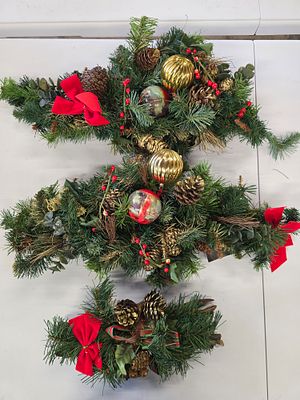 Three drop style decorated wreaths