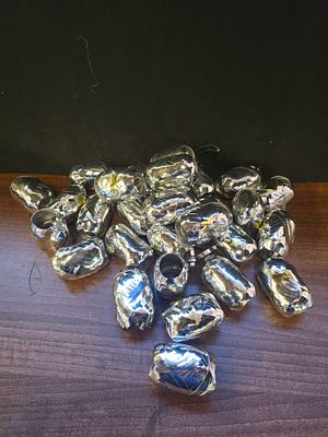 30 brand new silver foil ribbons 5mmx10m