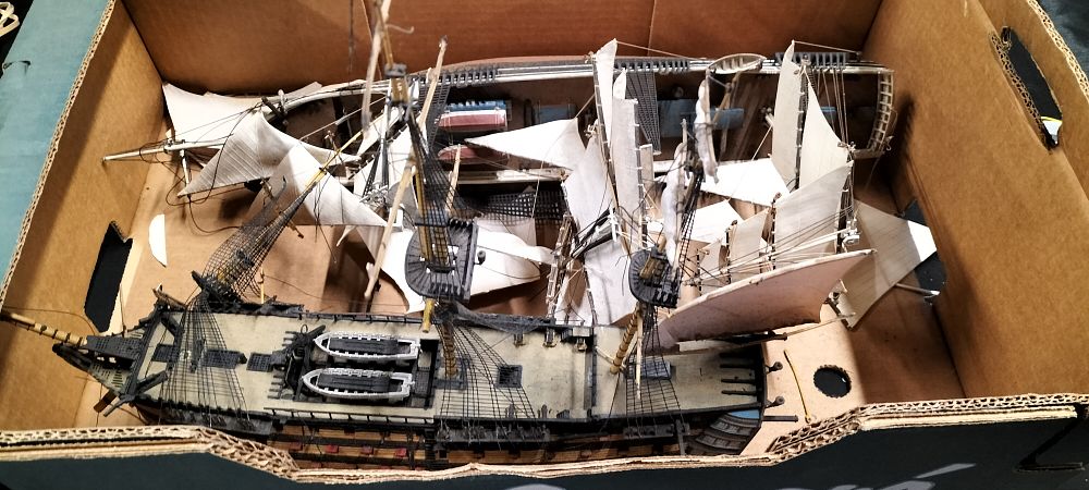 Lot 373: Two Plastic Model Sailing Ships in Need of...