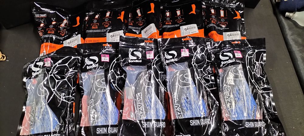 Lot 374: Ten Packs of Sondico Adult Shin Pads