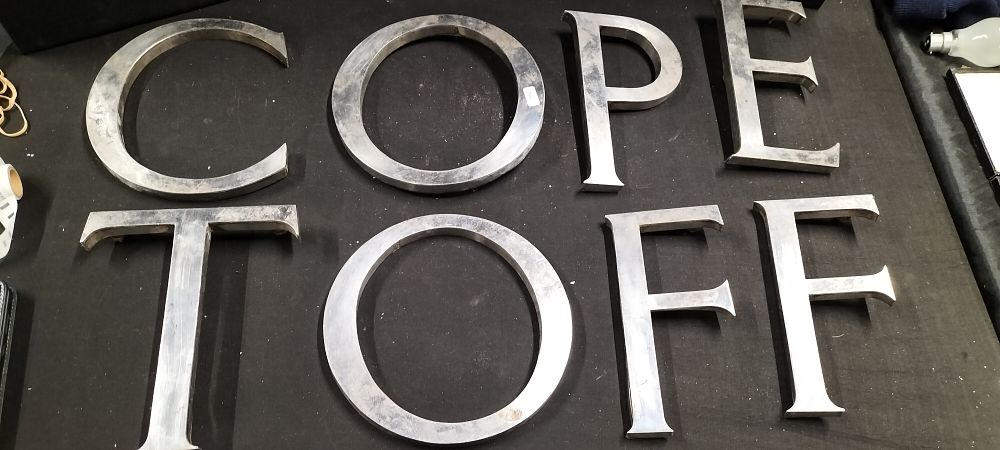 Lot 383: A Collection of Aluminium Advertising Letters
