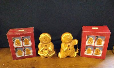 Two Meridan Ginger Bread Figure Ornaments