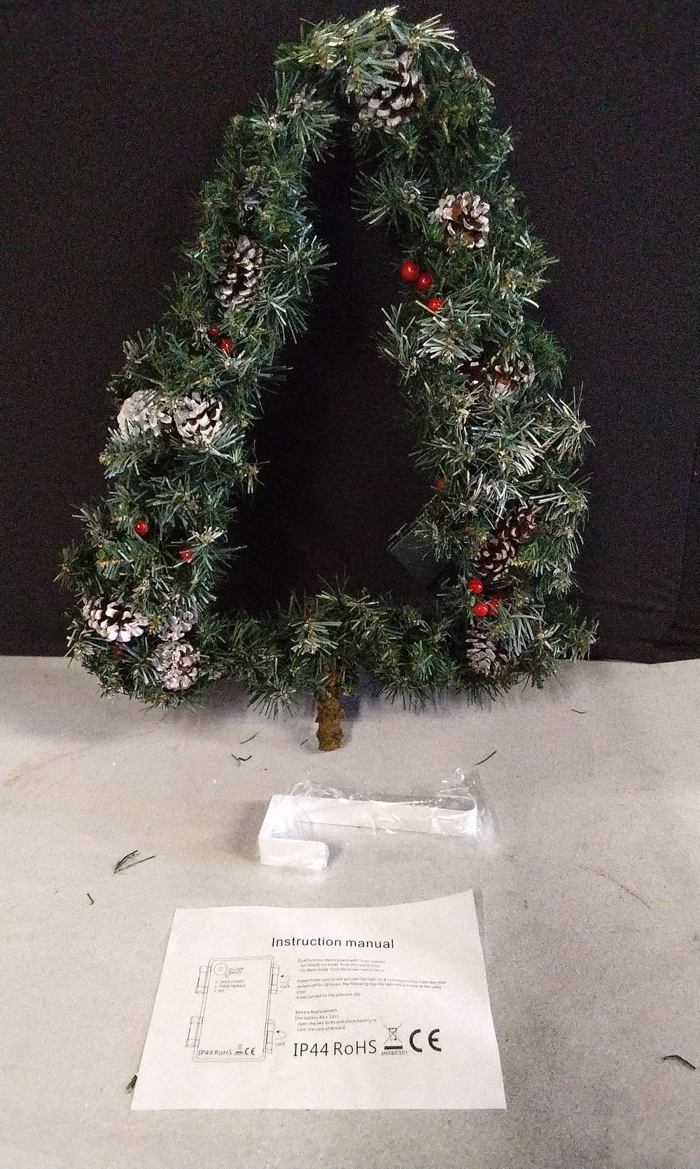 Lot 216: Battery Operated Led Christmas Tree Door Wreath