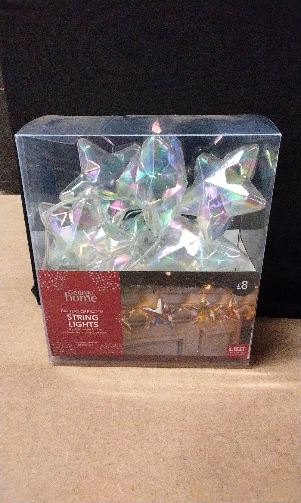 Lot 232: New Boxed Battery Operated Iridescent Star String Lights