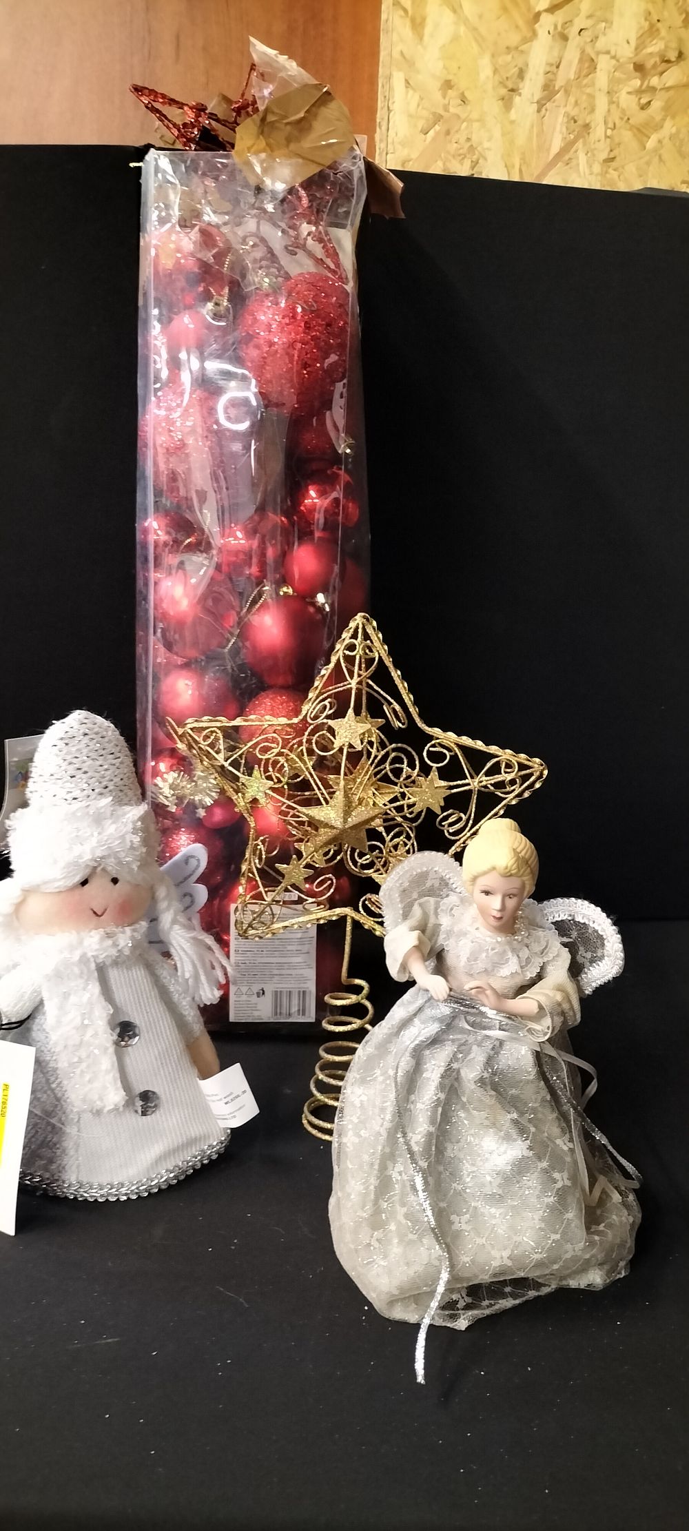 Lot 160: Three Christmas Tree Toppers, Two Angels (both Approx...
