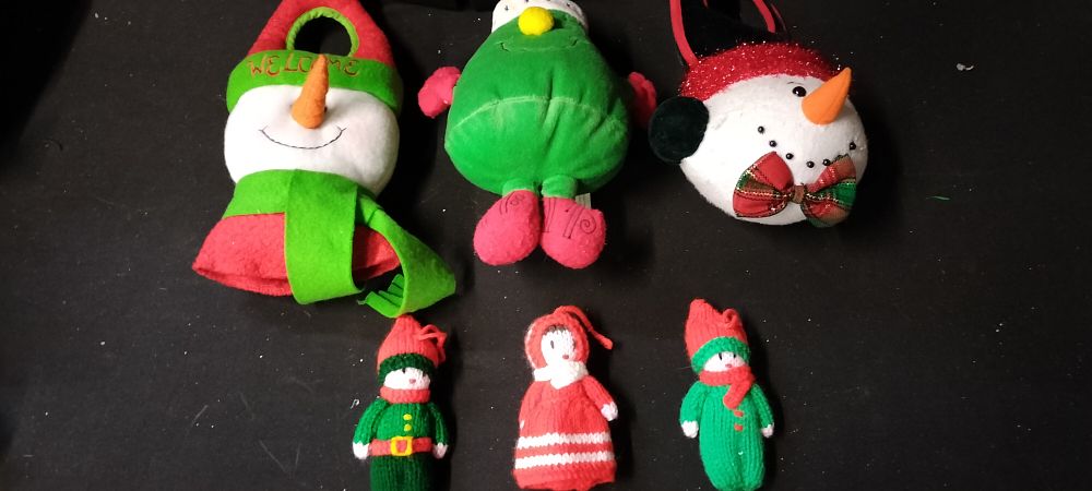 Lot 164: Two Door Knob Hangers, a McDonald's Mr. Christmas...