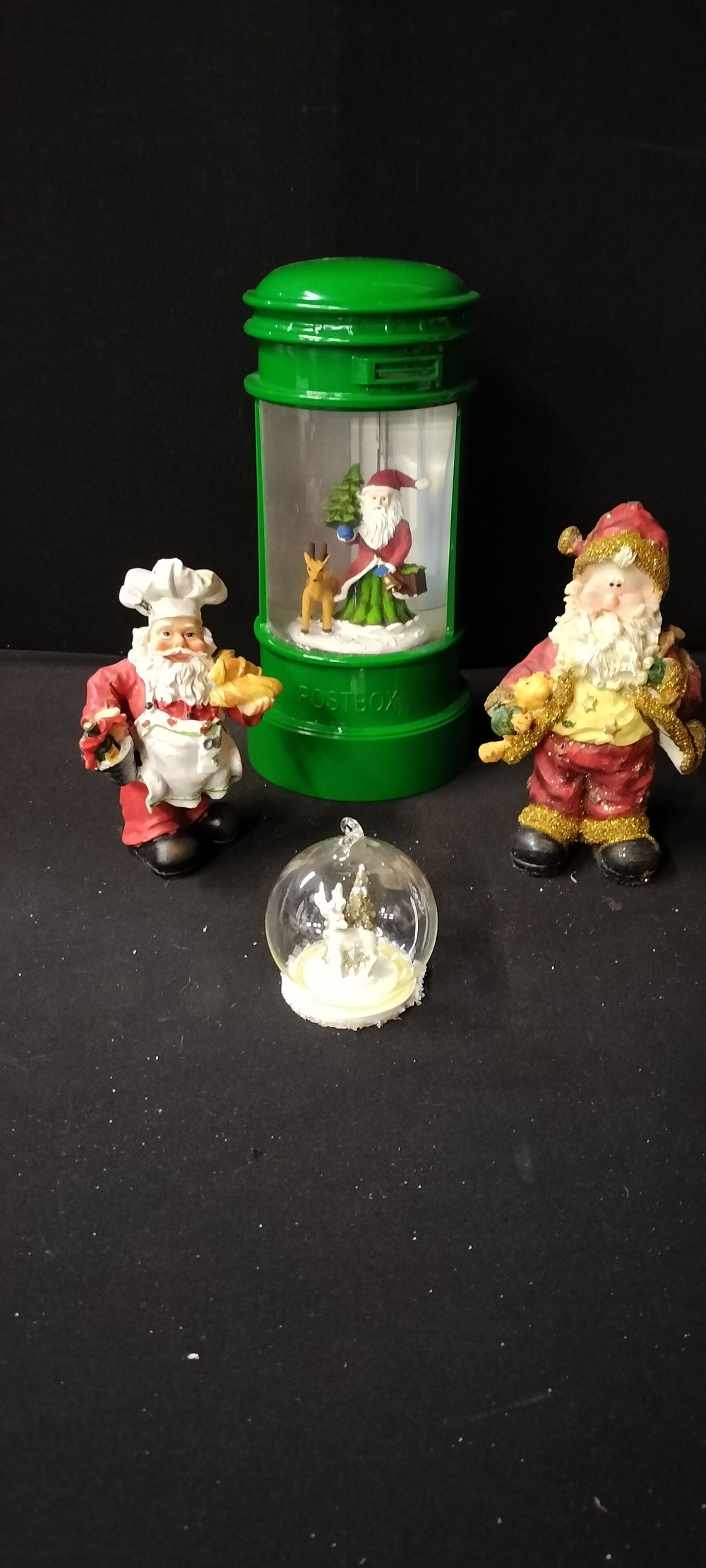 Lot 165: A Christmas Water Spinner in a Green Postbox,...