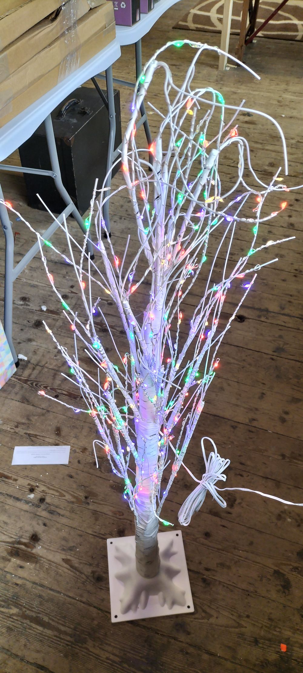 Lot 179: A Pre Lit Artificial Birch Tree with Posable...
