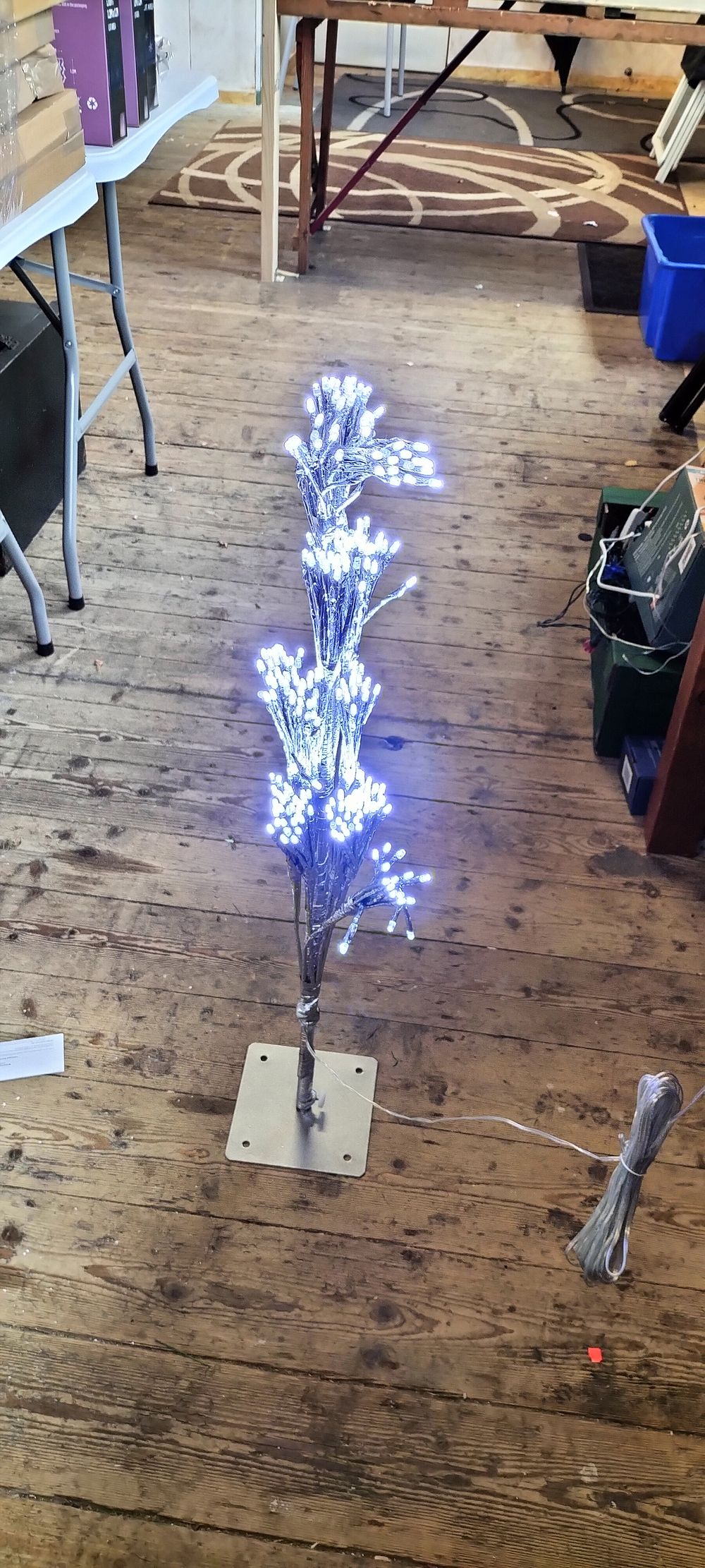 Lot 180: A Silver Tree LED Light Art Installation Mounted...