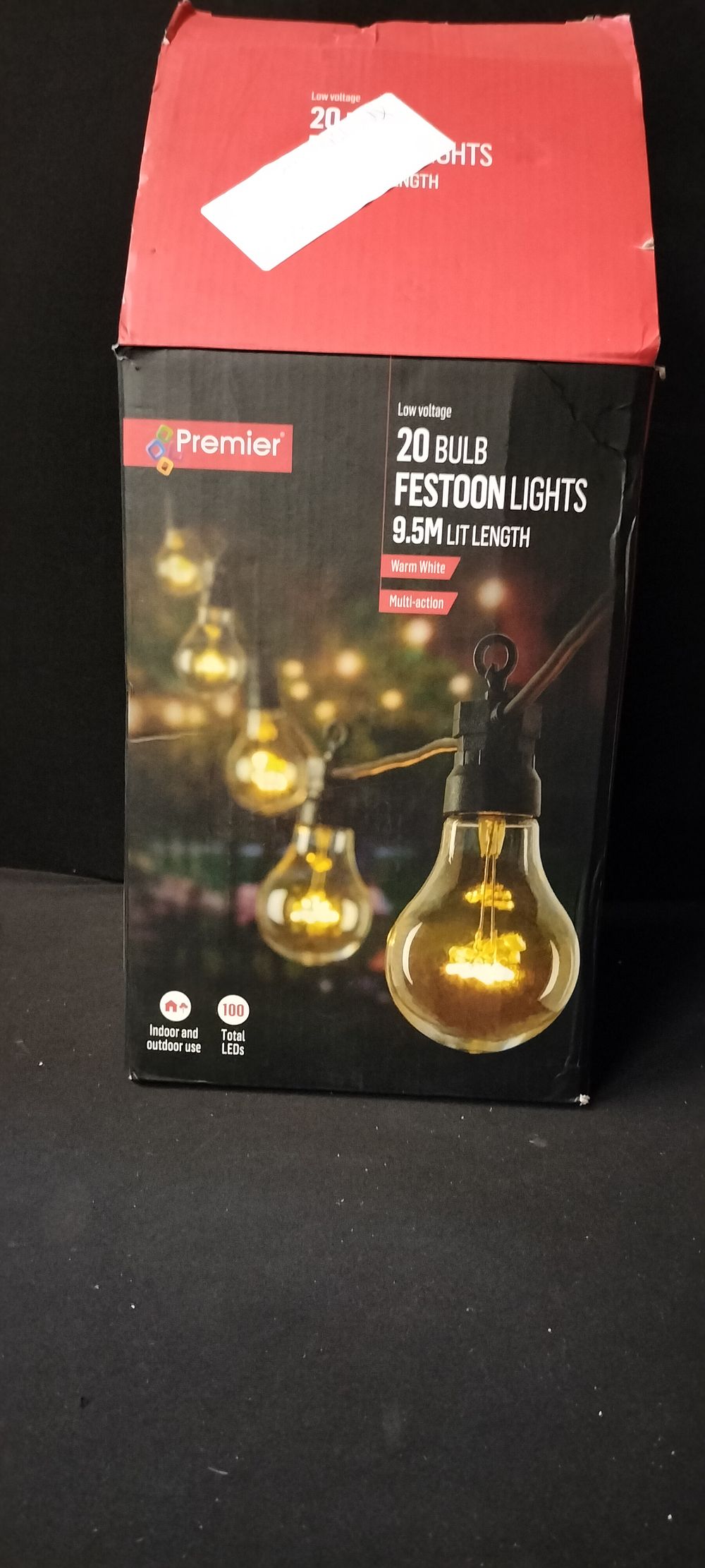 Lot 195: Premier Low Voltage 20 Bulb Festoon Lights, 9.5M...