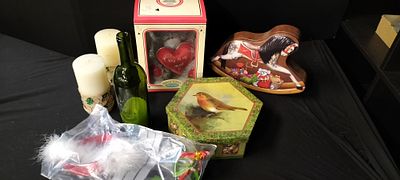 Mixed Lot of Christmas Items Including Large Candles, Special Edition Me to You Teddy and 