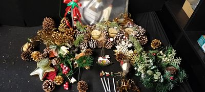 A Collection of Christmas Decorative Items and Decorations