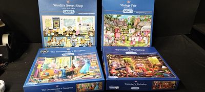 Four 1000 Piece Gibson's Jigsaw Puzzles, in Bags in the Boxes.