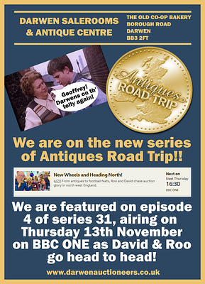 Antiques Road Trip. Series 31 Episode 4 starring Sandra and Darwen Auctioneers &amp; Antique 