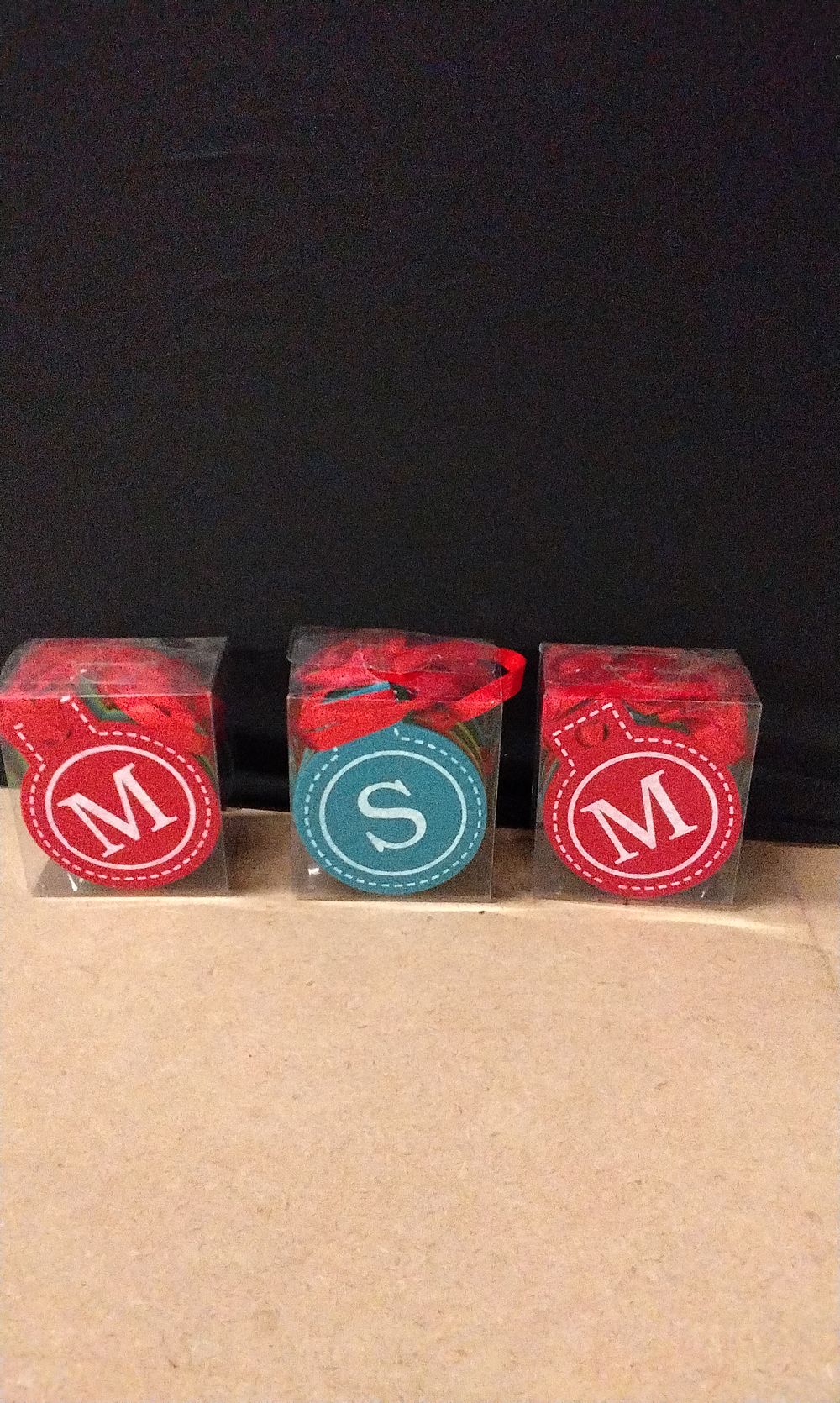 Lot 571: Three Packs of Merry Christmas Felt Baubles Garland