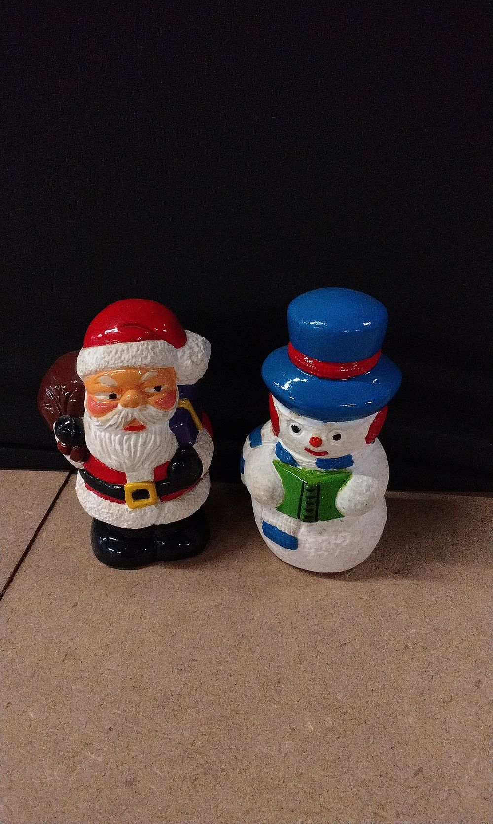 Lot 578: Two Chalkware Christmas Ornaments