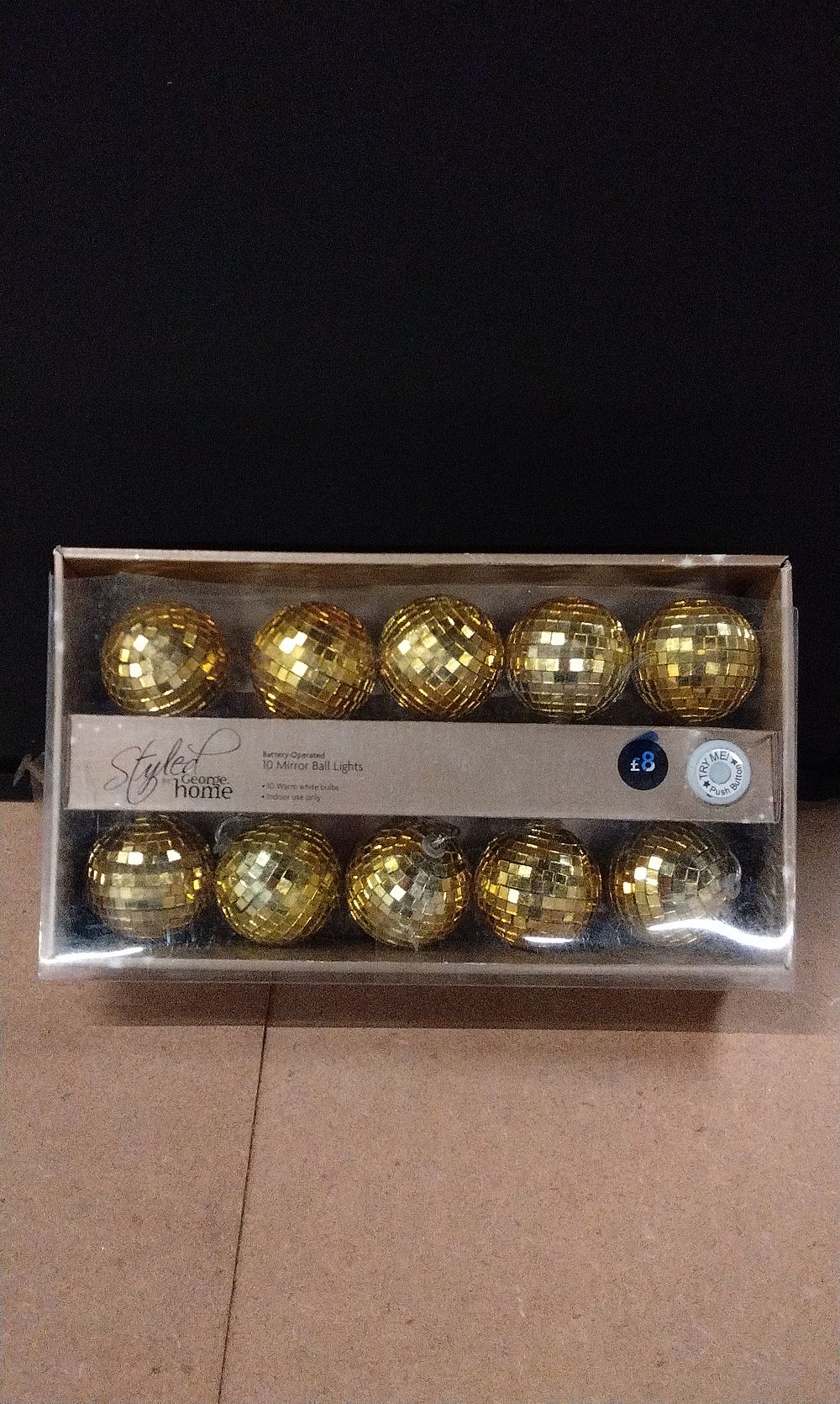 Lot 580: Brand New Pack of 10 Battery Operated String Mirror Ball Lights