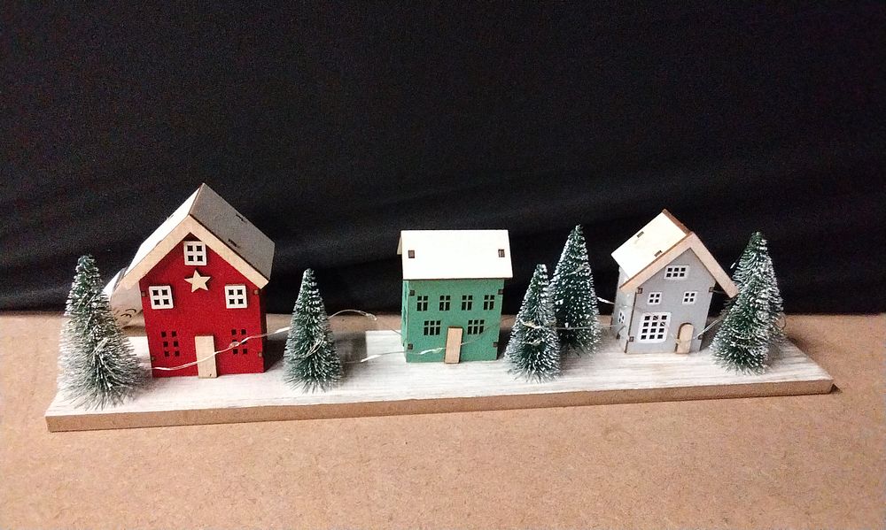 Lot 611: Premier Battery Operated Wooden Christmas Scene