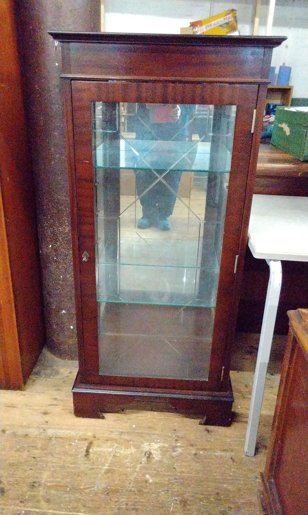 Lot 671: English Mahogany Display Cabinet with Astragal Glazing.