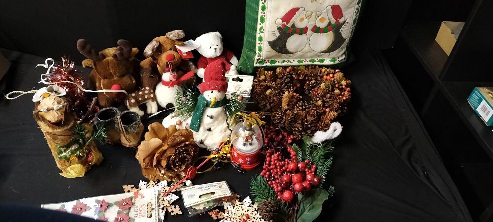 Lot 674: Job Lot of Christmas Items Including Cushions, Reindeer...