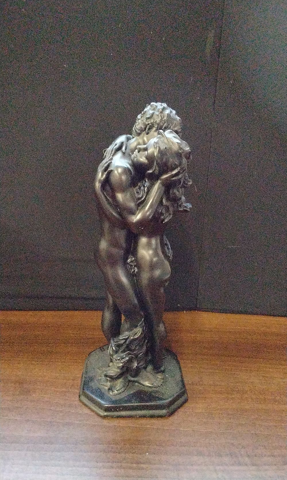 Lot 724: Bronzed Composite Sculpture titled The Embrace