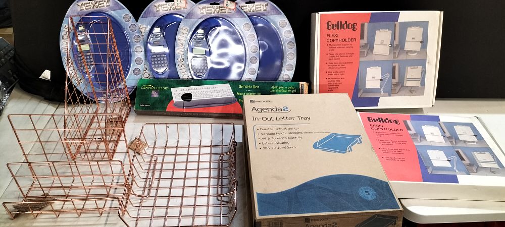 Lot 734: A Collection of Office Accessories Including Mouse Mats,...