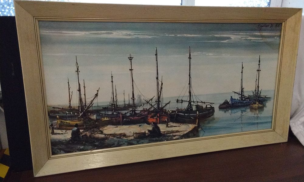 Lot 737: Large Framed print of the Tranquility by Jorge Aguilar
