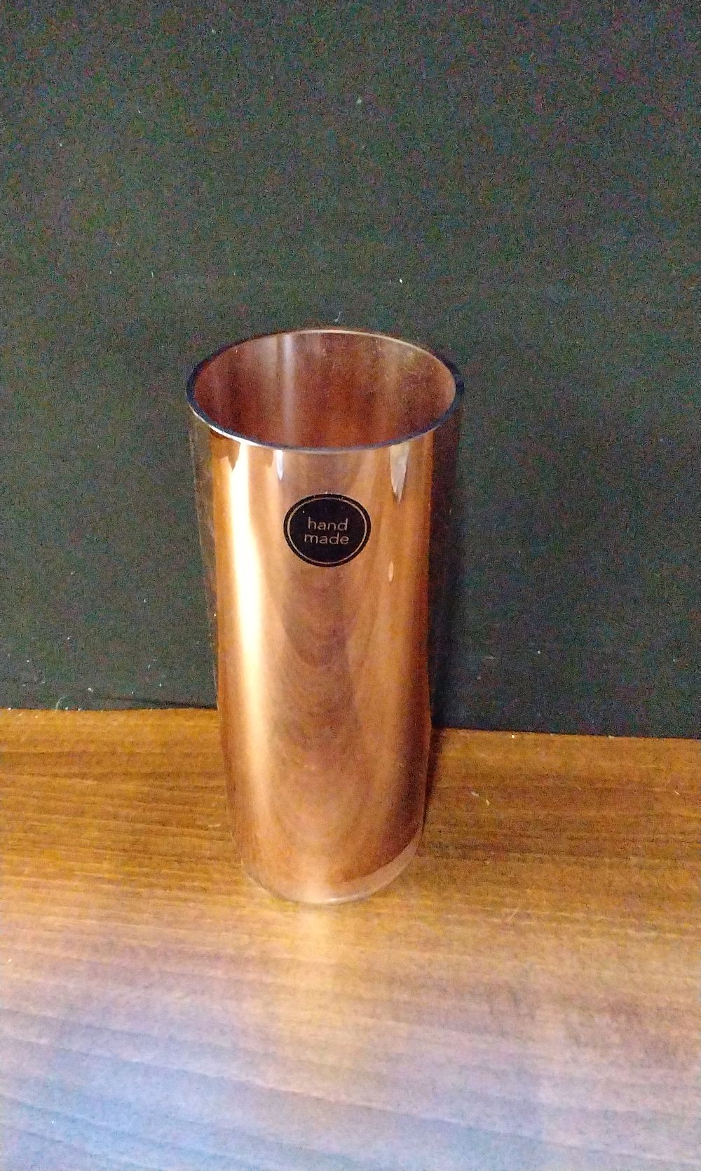 Lot 750: Hand Made Rose Gold Tubular Vase