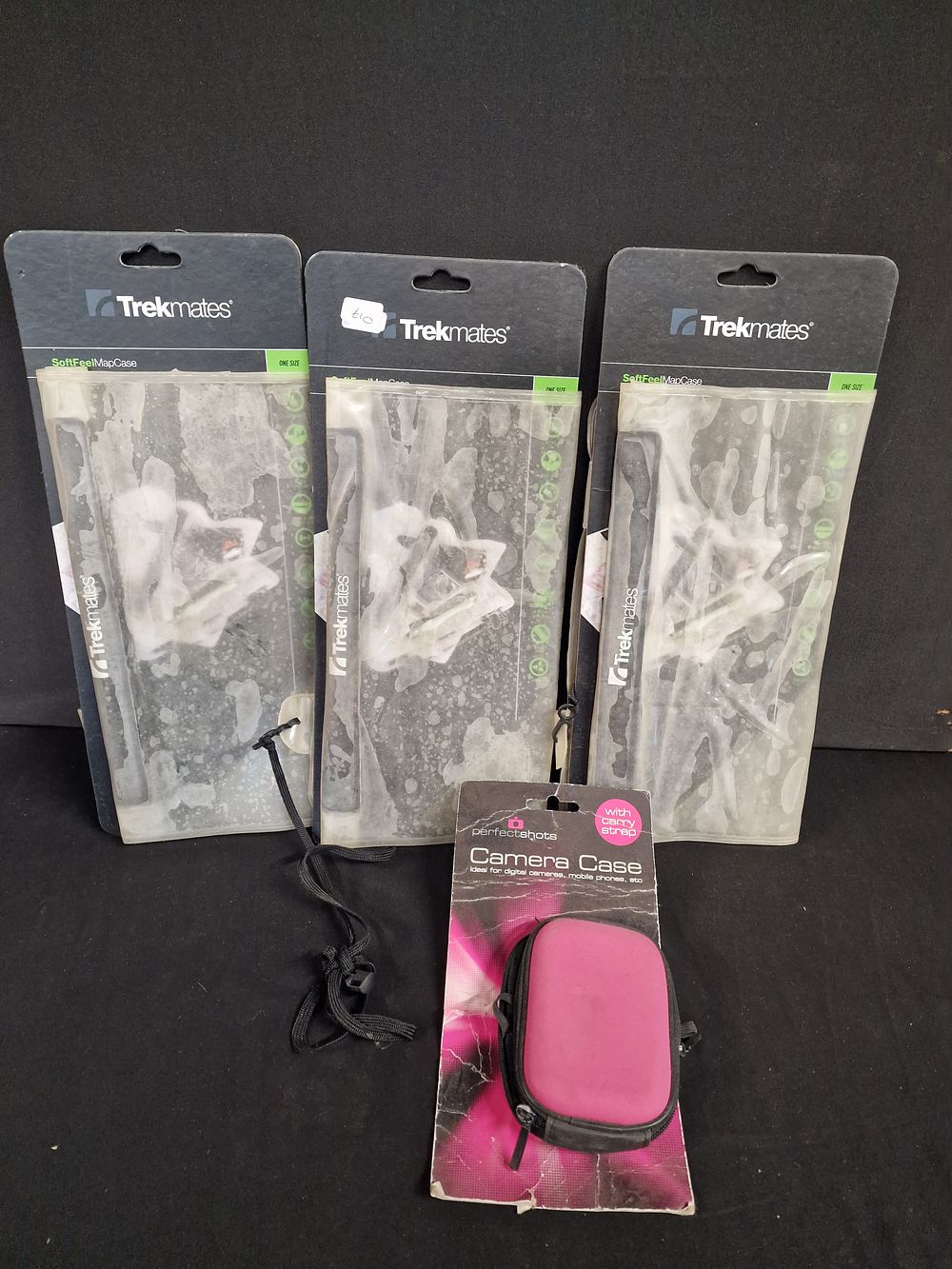 Lot 757: x3 Trekmates Soft Feel Map Case and a Camera Case