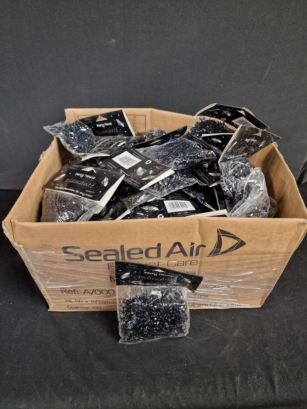 Lot 768: Approx x60 Pack of Black Diamanté