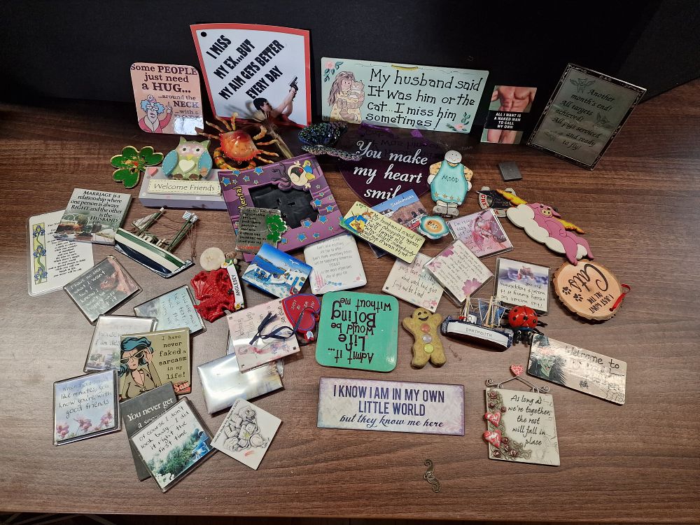 Lot 777: Selection of Funny Signs and Fridge Magnets