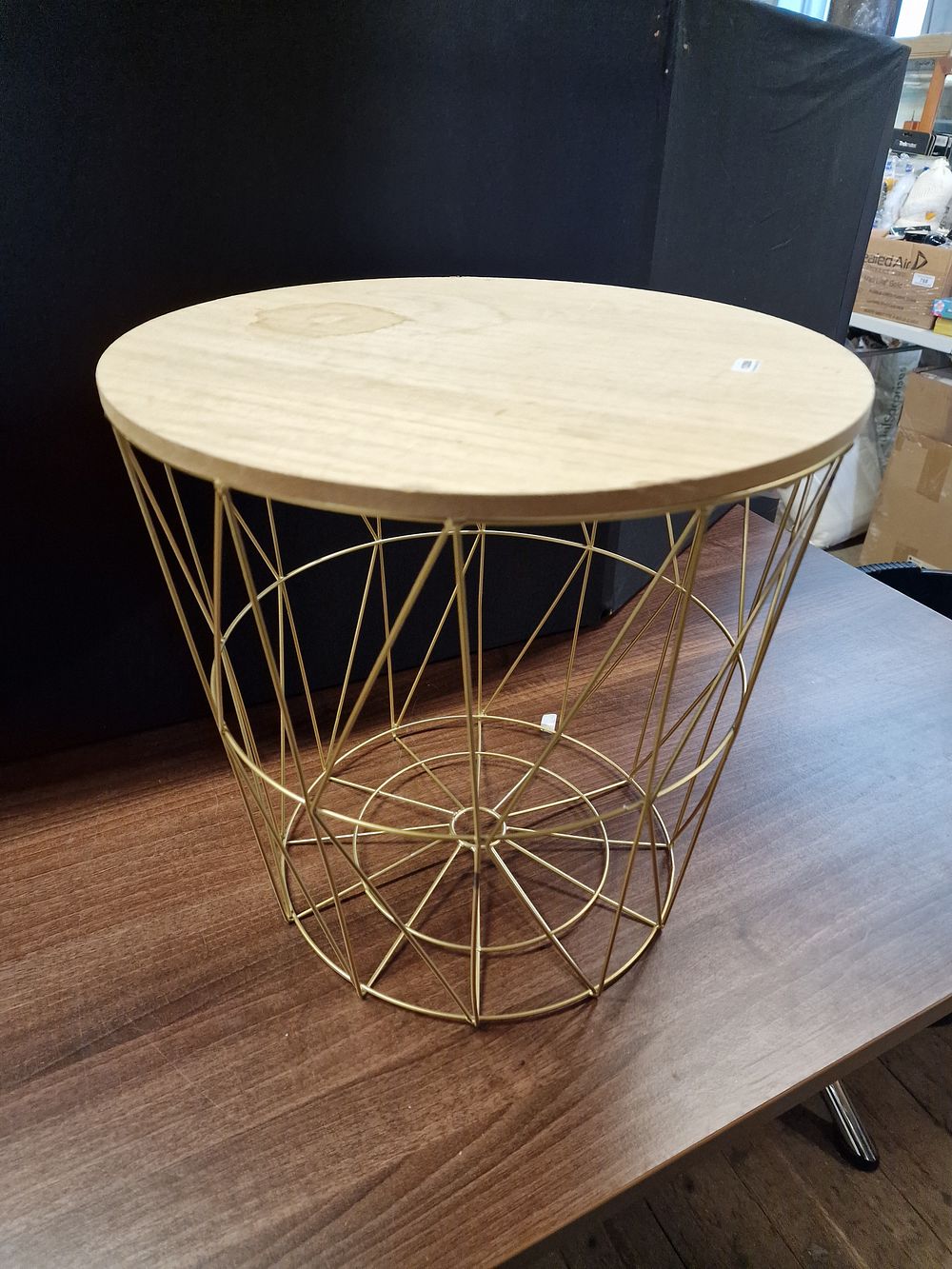 Lot 784: Gold Basket Side Table