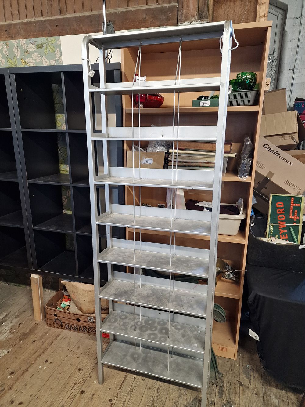 Lot 791: Metal Tall Shelving/ Display Stand