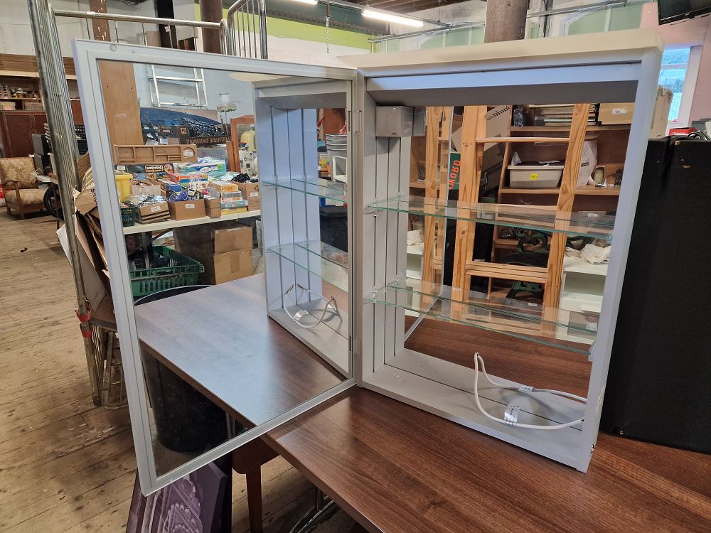 Lot 796: Bathroom Wall Cabinet with Shelves
