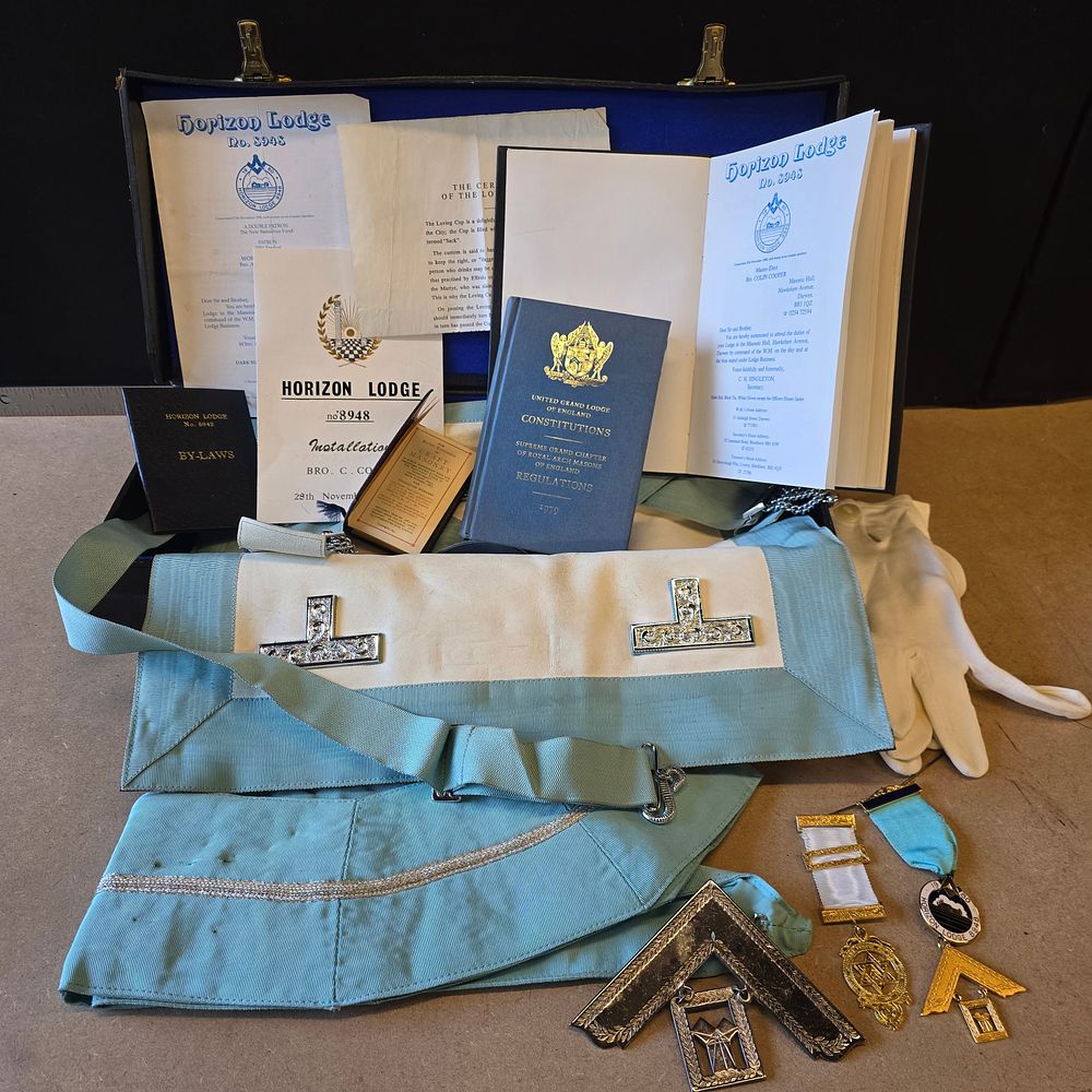 Lot 150: A Collection of Horizon Lodge Masonic Regalia and Ephemera