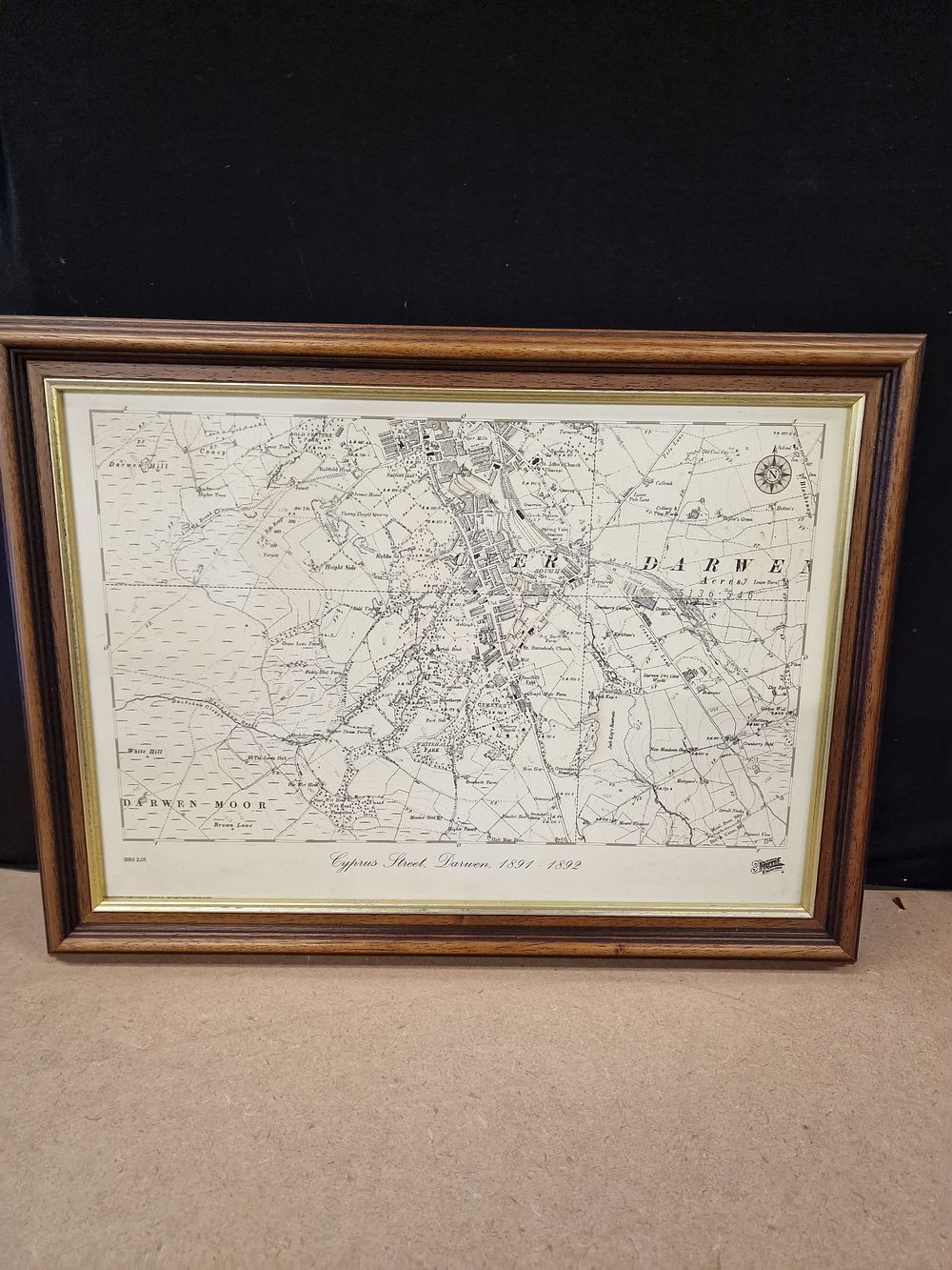 Lot 160: A Framed Map of Darwen, 1891-1892