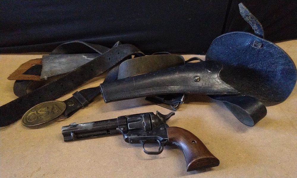 Lot 164: A Replica Single Action Army Revolver, Holster, and Belt