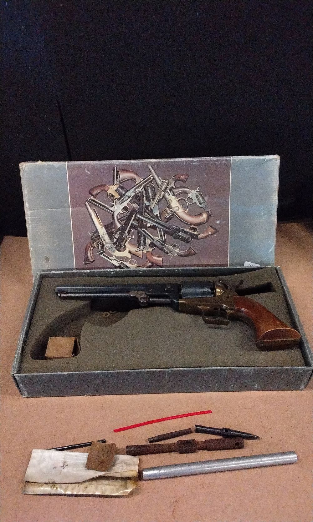 Lot 188: One Dark Gray and Brass Percussion Revolver, 1851 Navy Style